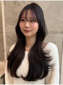 ロングヘア30代40代くびれヘアレイヤー前髪なし前髪あり表参道