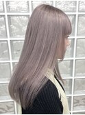 渋谷ピンクベージュカラーペールピンクカラー顔周りレイヤー30代