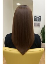 カットサロン ウシジマ(CUT SALON USHIJIMA) 【顔まわりレイヤーうる艶ストレート×ラベンダーブラウン】