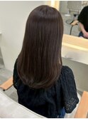 グレージュカラー 髪質改善 透明感カラー 20代 ストレート 艶髪