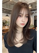 ノイエ 原宿 北参道(NoIE) ミディアムレイヤーハッシュカット顔周りレイヤーカット韓国ヘア