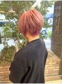 ハンサムショート／ブリーチ／ペールピンク