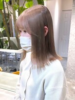 リムレスバイサンク 万代 新潟駅(LIMLESS by cinq) ハイトーンミルクティーベージュペールピンクベージュブリーチ◆