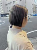 冬の切りっぱなしボブ◎大人アッシュ×前髪なし30代
