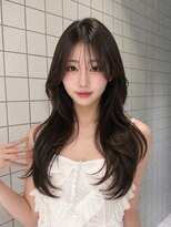 シー バイ ロンド 新宿(Sea by Lond)&nbsp;ワンホンレイヤ ー×ダークブルー[デジタルパーマ/ボブ/韓国]