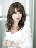 切りっぱなしボブ/エアリーロング/美髪/ピンクブラウン/秋葉原