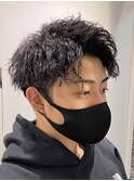 東京バーバー日本橋ソフトツイスト刈り上げアップバング