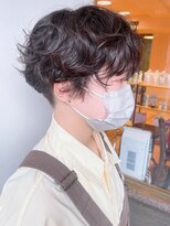【morio原宿】刈り上げマッシュショートパーマ　くるくるパーマ
