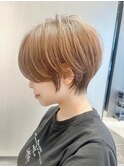ハンサムショート20代30代40代50代オリーブグレージュ