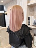 福山美容室Caary 髪質改善ピンクベージュブリーチうるつや20代