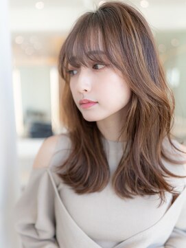 ケアリー  八千代緑が丘(Carelly) 大人かわいい前髪セシルカットココアブラウンフリンジウェーブ