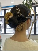 __成人式ヘアセット__タイトヘア__水引きアレンジ