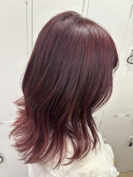 アッシュ 下北沢店(Ash) ブリーチなしWカラーでワインレッド