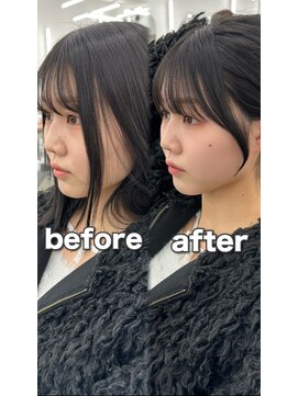 アマトウキョウ アユンチェ(AMA TOKYO×AYUNCHE) 前髪顔まわり韓国ヘアレイヤーカットサイドバンク2wayバンク韓国