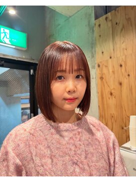 ログ(Log) ぷつっとボブ×オレンジカラー