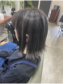 ブリーチオンカラー　バレイヤージュ風メッシュ