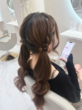 クラン 梅田店(clan) 編み込みツインテール/梅田ヘアセット