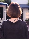 乾かすだけで決まる重さを残した顔まわりレイヤーマッシュボブ