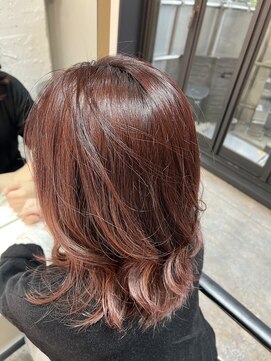 ブレンド 渋谷(BLend) ハイライトミディアムヘア暗めカラーオリーブグレー