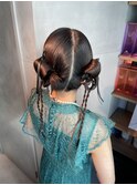 【ツインカチモリ】結婚式銀座お団子タイトヘアセットアレンジ