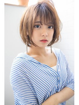 クラン(clan) 大人かわいいココアブラウン前髪ボブ