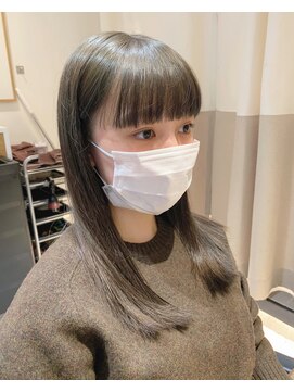 ガリカ 渋谷(Gallica) オリーブグレージュ×シースルーバング