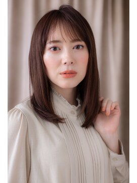 カバーヘア ブリス 上尾西口店(COVER HAIR bliss) ミルクティーアッシュ前下がりレイヤーロングY上尾20代30代40代