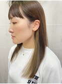 ナチュラルモードインナーカラーブリーチなしカラーストレート
