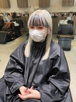 グランデュール 浜松東若林店(GRANDEUR) アンブレラカラー前髪インナーハイトーンホワイトベージュ