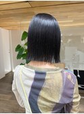 ヘイリーボブラインカット地毛風ブルーブラックカラー