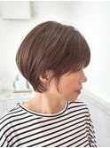 白髪ぼかしミルクティー丸みショート【suiw】昭和町/天王寺