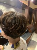 可愛いマッシュショートパーマ
