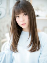 モッズヘア 越谷(mod's hair)&nbsp;ショコラブラウン斜めバングレイヤーロングh3越谷20代30代40代