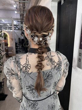 ジゼル 博多(GiseL) 【実】結婚式ヘアセット　編みおろし　パーティーヘアセット