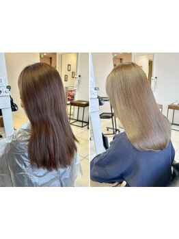 【髪質改善ストレートに圧倒的自信あり！コンプレックスを笑顔に。一度の施術で感動の手触りを実現。】