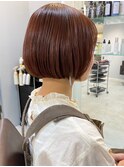 安積顔周りレイヤーボブダブルカラーショートヘアグレージュ韓国