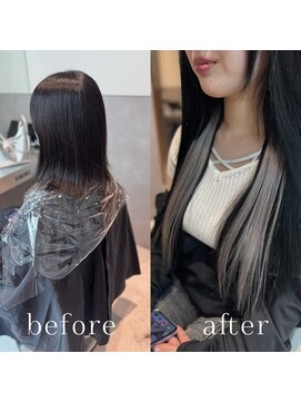 サロウィン 静岡 呉服町通り店(SALOWIN) 黒髪×シルバーイヤリングカラー #静岡エクステ