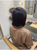 朝の時短に☆カラーと矯正でお手入れ楽ちん◎切りっぱなしボブ＊