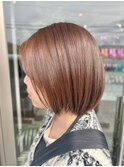 【韓国ヘア】ショートレイヤーボブ　柔らかベージュ