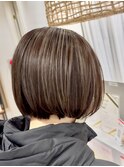 白髪ぼかし/守谷/デザインカラー/暗めカラー/ミディアムヘア/