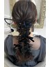 【平日10時以降】ヘアセット￥2900 ドライフラワー・パールリボン付け放題