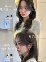 アンカーバイナチュラル(anchor by natural) 韓国風/レイヤー/前髪カット/オリーブ/透明感/ハッシュカット