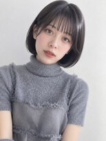 トリッカ シブヤ(TRICCA SHIBUYA)&nbsp;黒髪艶髪コンパクトボブ×シースルーバング