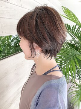 オーロ 緑地公園店(ORO) 小顔ワンサイドラベンダー小顔ショートボブ