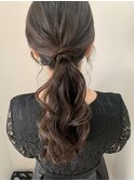 花嫁 ポニーテール フェミニン ゆるポニー 二次会