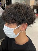 波巻きスパイラルツイストスパイラルパーマ刈り上げマッシュ
