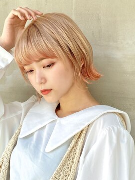 ブルーダー(Bruder) エンドカラー ボブ デザインカラー ピンク