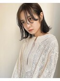 シースルーバンク/外ハネミディアムヘア/外ハネボブ/結べるボブ