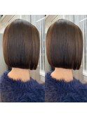 まとまるボブ　地毛風ストレート　切りっぱなし　ストレートボブ