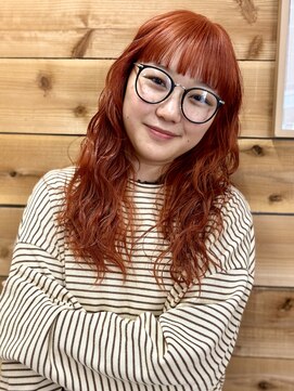 ラロ(raro) ケアブリーチでレッドオレンジカラー◇